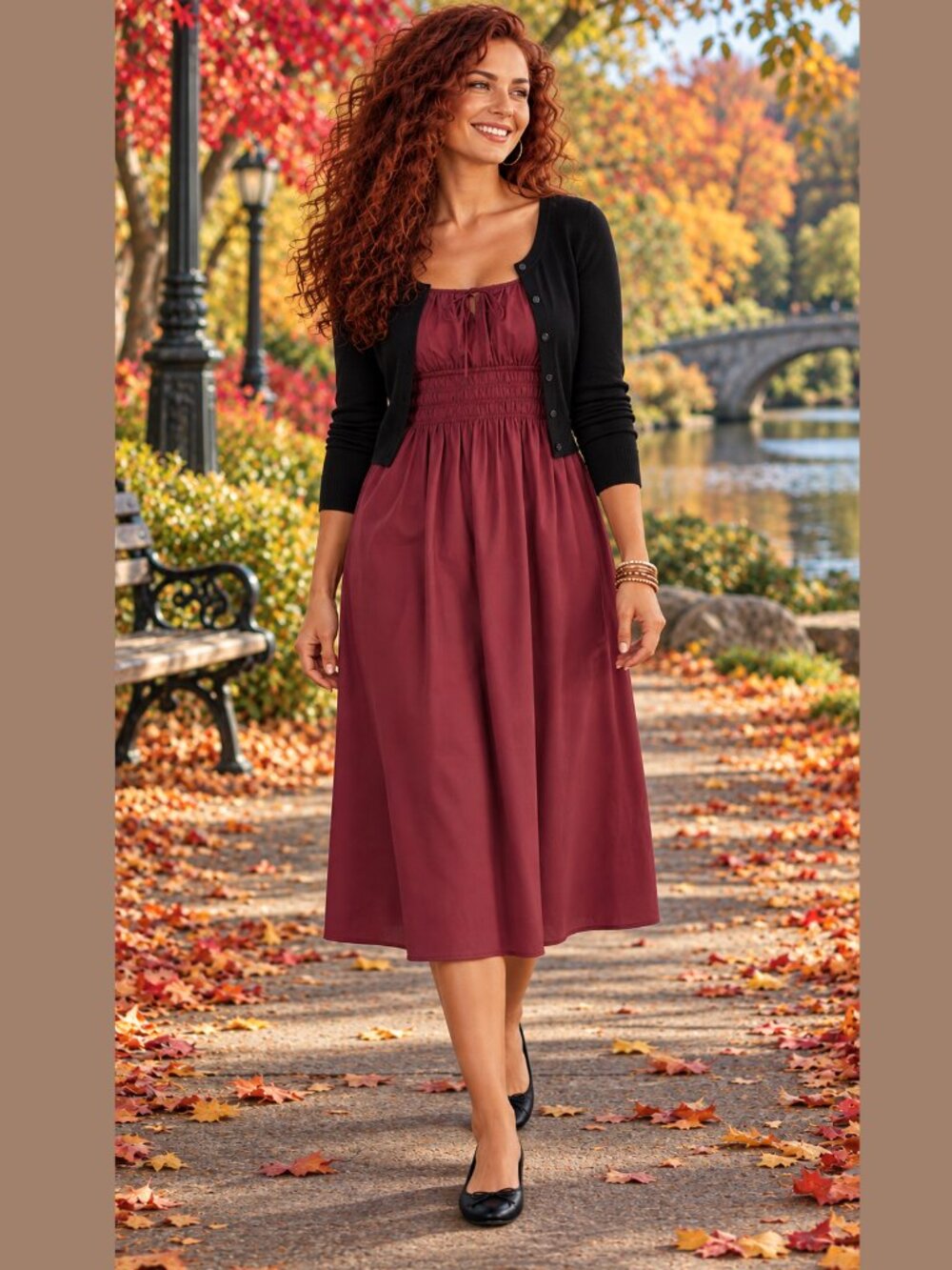 GAP Tie Front Cotton Midi Dress - Plum Heather - Large Tall - BRAND NEW